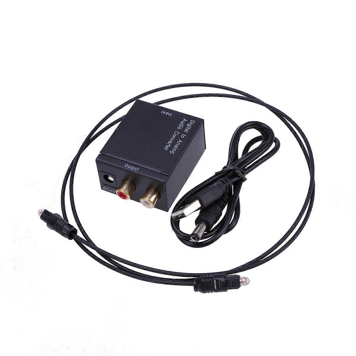 Optical to Analog Converter Digital to Analog Audio Converter Black