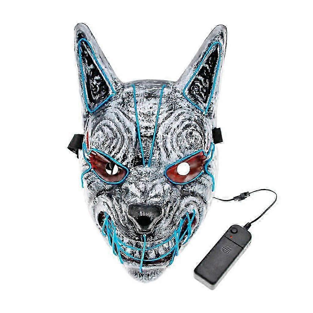 LED maska na psa LED maska na vlka Halloween Strašidelné cosplay realistické masky pre halloweenske rekvizity - FKB