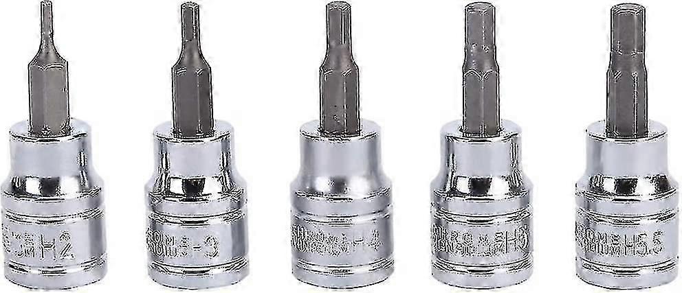 9 Pcs 3/8" Drive Hex Allen Socket Key Bits Set Kit H2 H3 H4 H5 H5.5 H6 H7 H8 H10 S2 Steel