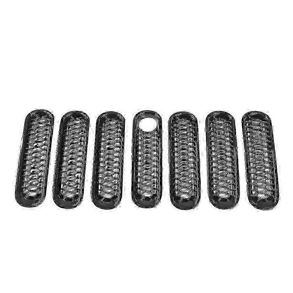 Grill Mesh Inserts Kit Honeycomb Clip-in Grille Guard Mesh Grille With Hole For Jk 2007-2017 Edition 0724