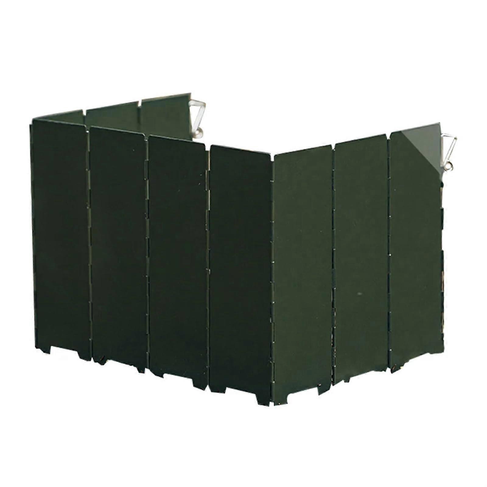 Camping Stove Windscreen Foldable Lightweight Iron Windproof For Camping Stoves Green