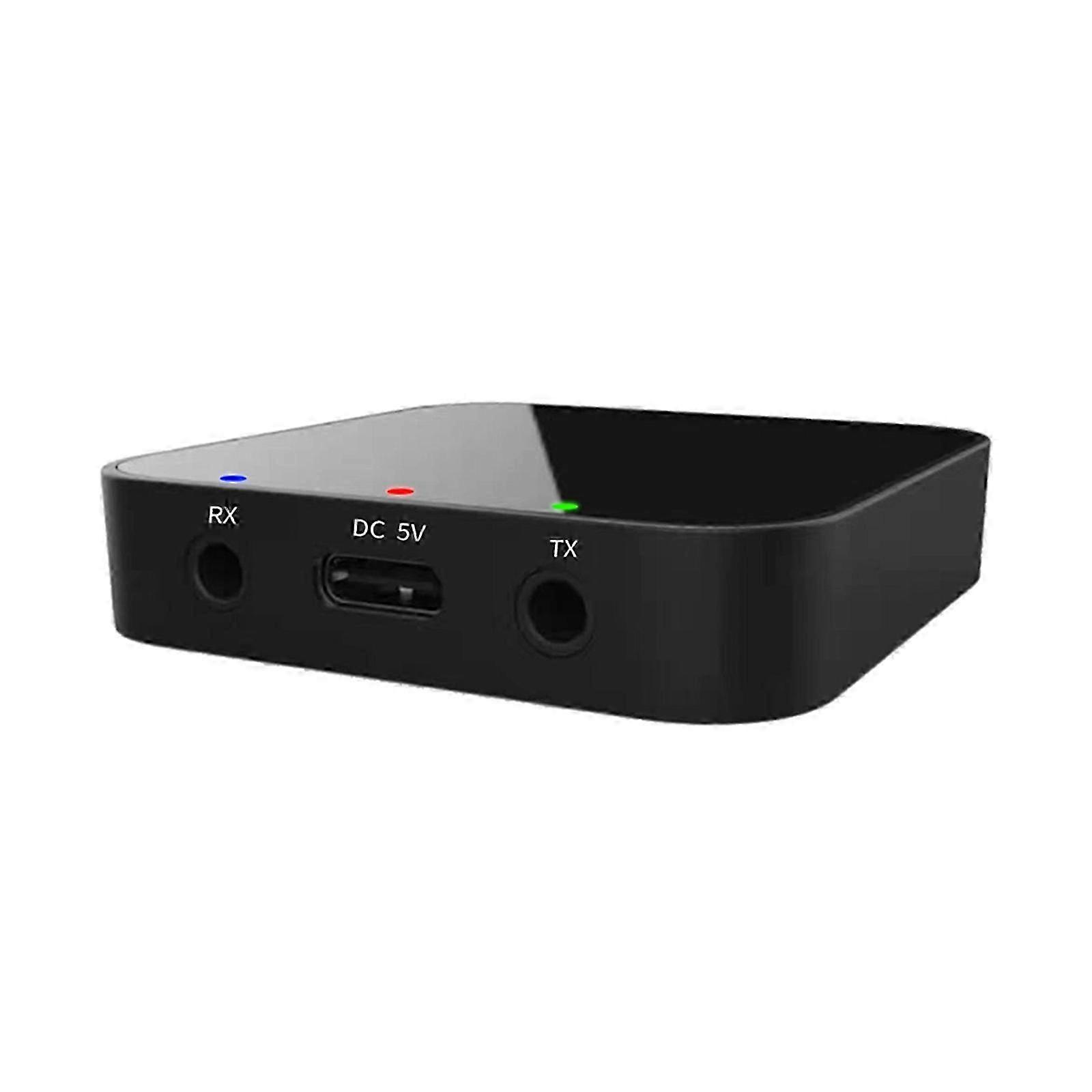 Bluetooth 5.0 Transceiver, 1 for 2 Wireless Audio Adapter for TV, Car, PC with 3.5mm Aux, LED Display