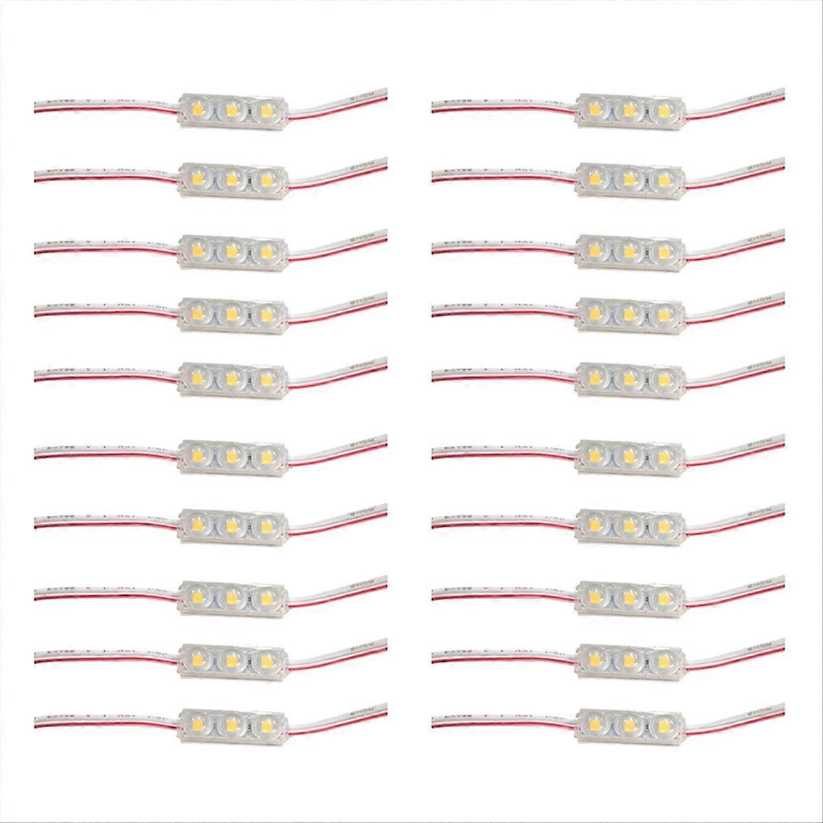 20pcs SMD LED Module Lighting IP67 Waterproof 3 LED Back Lights DC12V 1.5W Mirror Light Led Module Warm White
