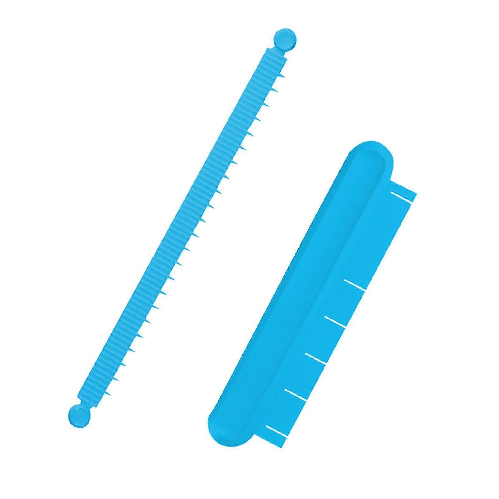 2Pcs Cake Decorating Kit with Adjustable Arc Guide Precision Baking Tool Set with 14 Width Settings & Depth Scale Plastic Icing Stencil for Home Baker