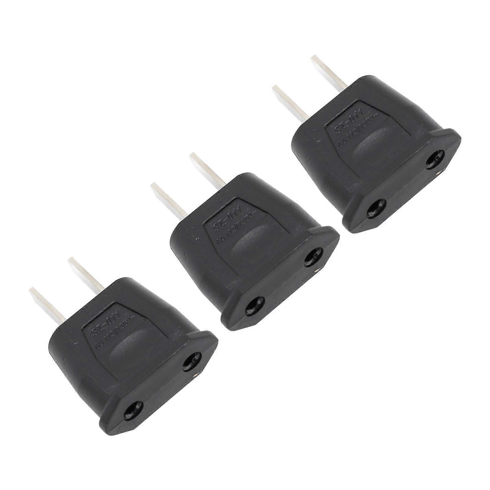 10PCS  to  Adapter 2 Prong Flat Plug to Round Outlet Converter for Home Travel Office Use 125‑