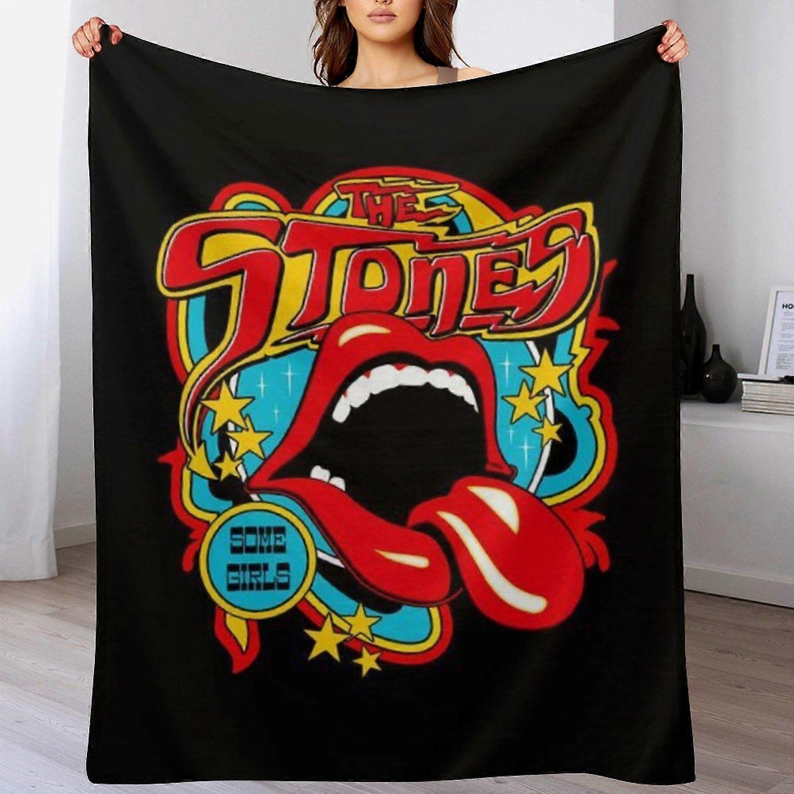 The rolling stones Durable Hypoallergenic Blanket for Winter Sofa Travel Chilly Weather Anti-Wrinkle Soft Gentle