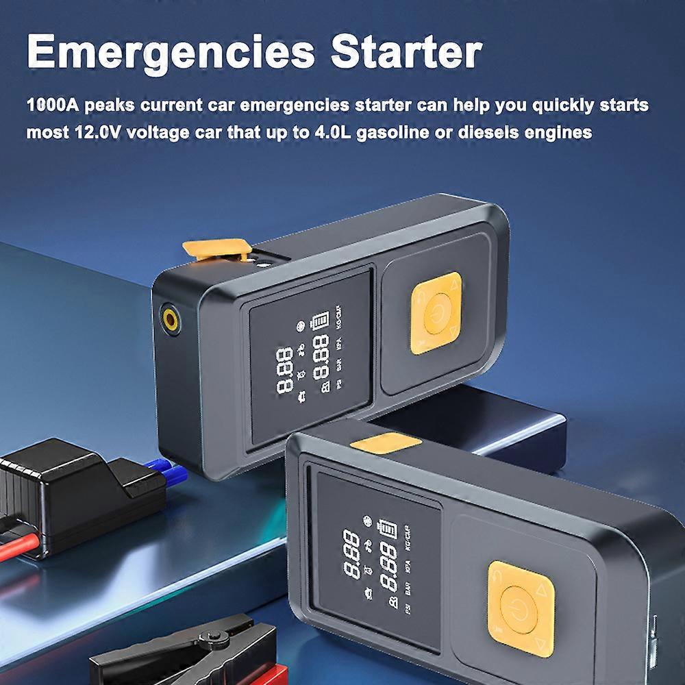 Jump starter for cars with air compressor 1000A peak power and LED light
