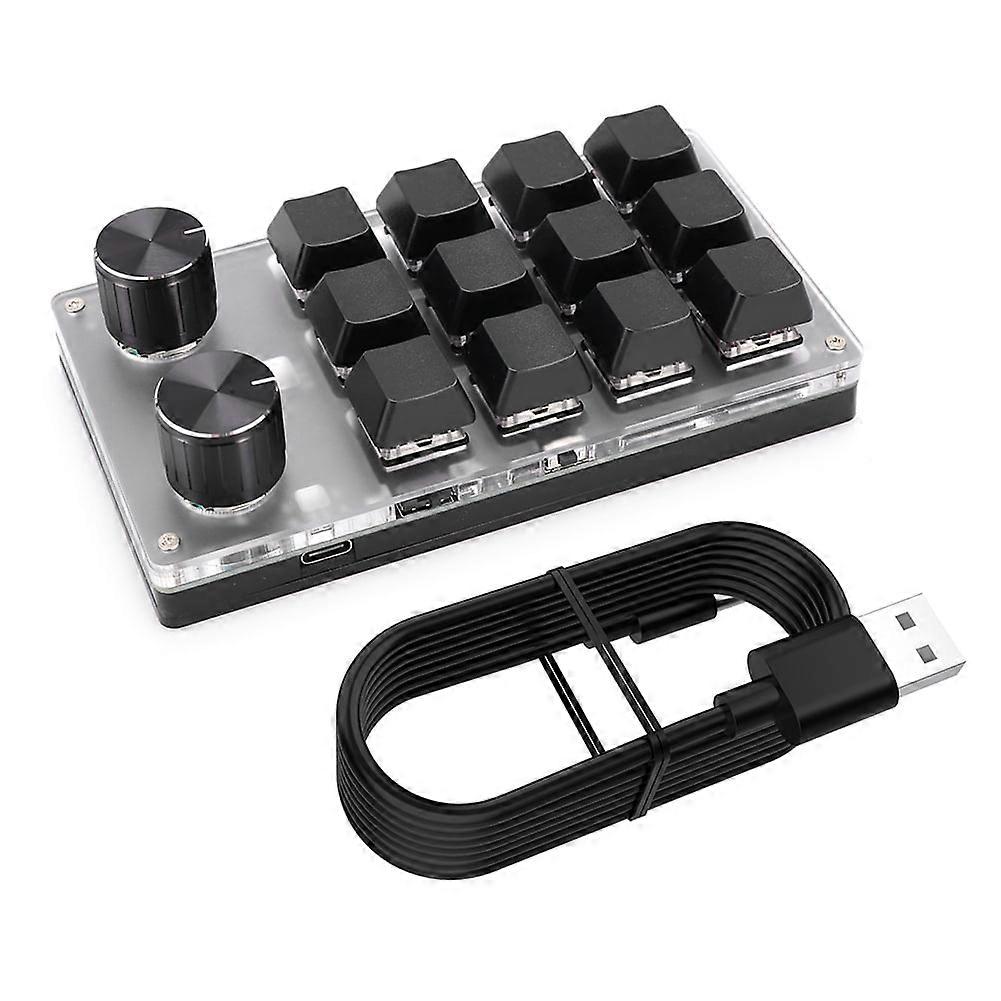 jixopn 12-Key Mechanical Keyboard with Custom Knobs, Compatible with Bluetooth/Wired, Red Switches, Macro Programming for Gamers & Designers