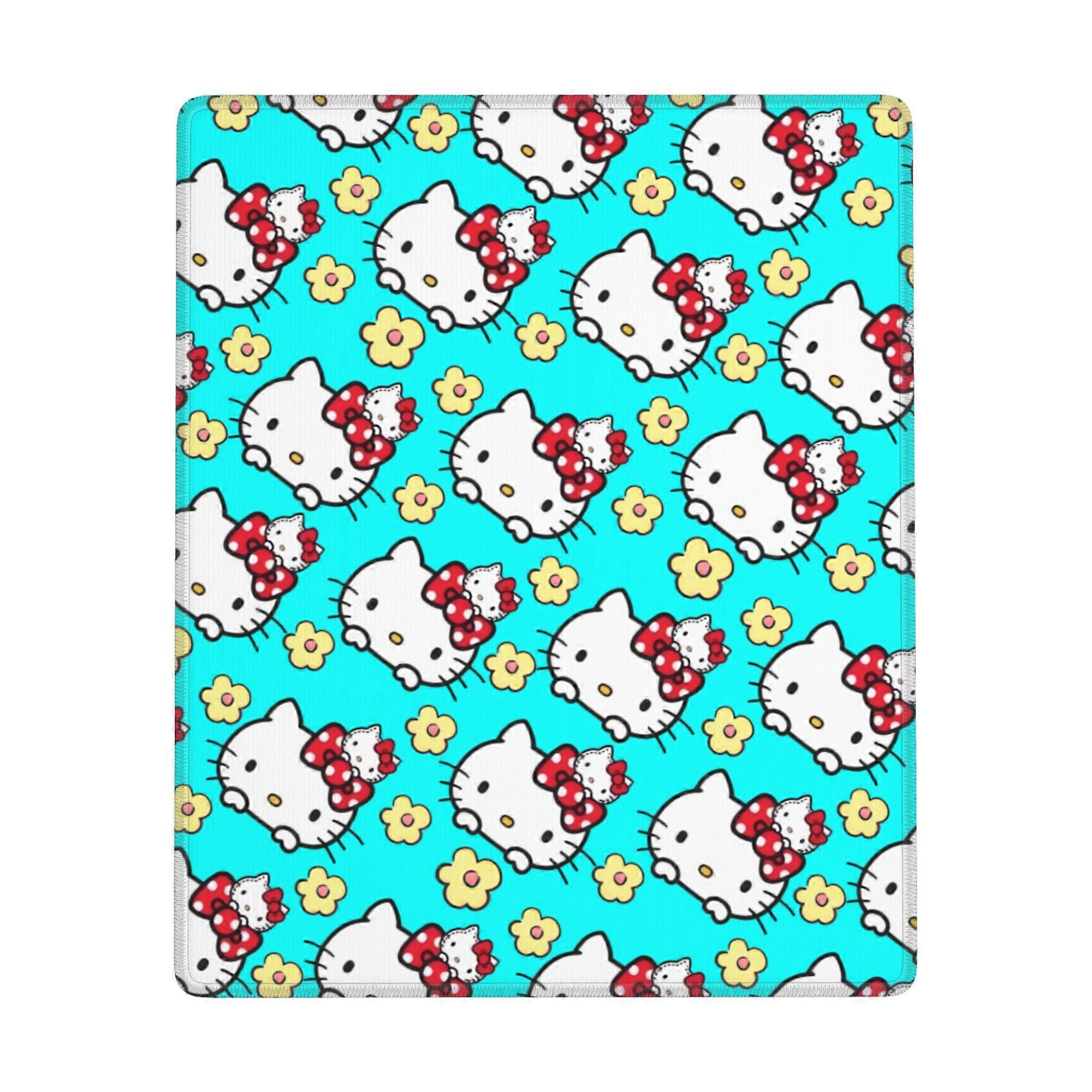 Hello Kitty Anti-slip Rubber Mouse Pad Square Waterproof Desk Pad Suitable for Desktop Decoration Desk Accessories 7x9in (Vertical)