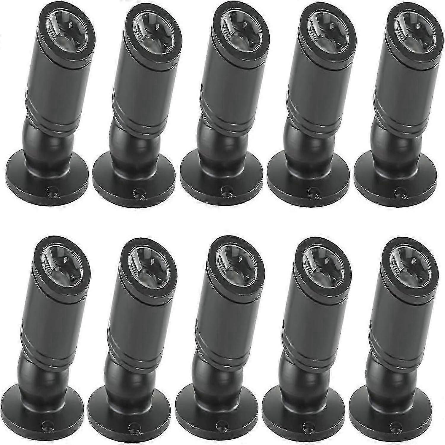 Mini LED Downlight 1W Recessed Ceiling Spot Light with Driver 100-265V AC 10pcs [Energy Class A+] (Black, Warm Light)