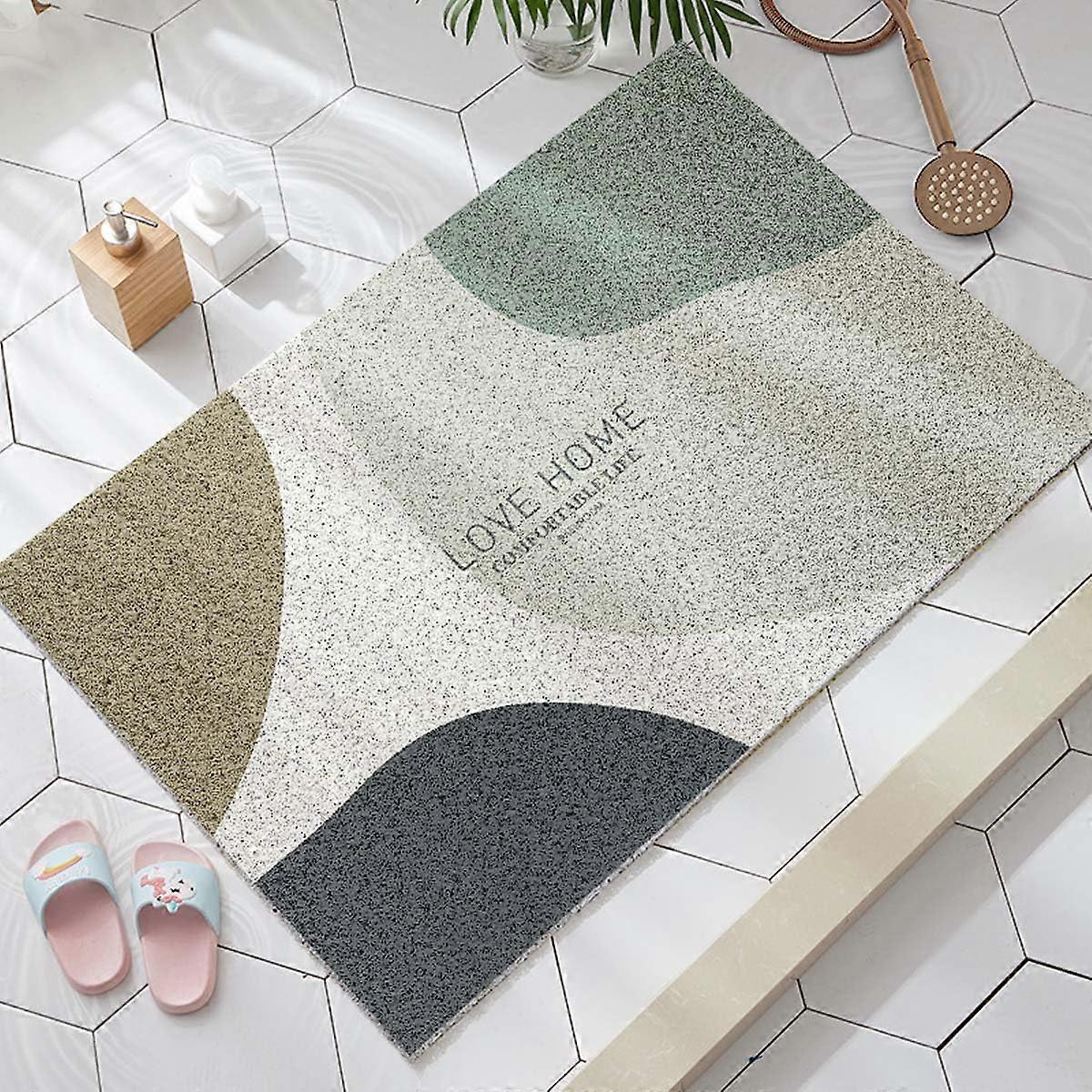 Non Slip Loofah Shower Mat 60x90cm PVC Material White Rectangular Bath Mat