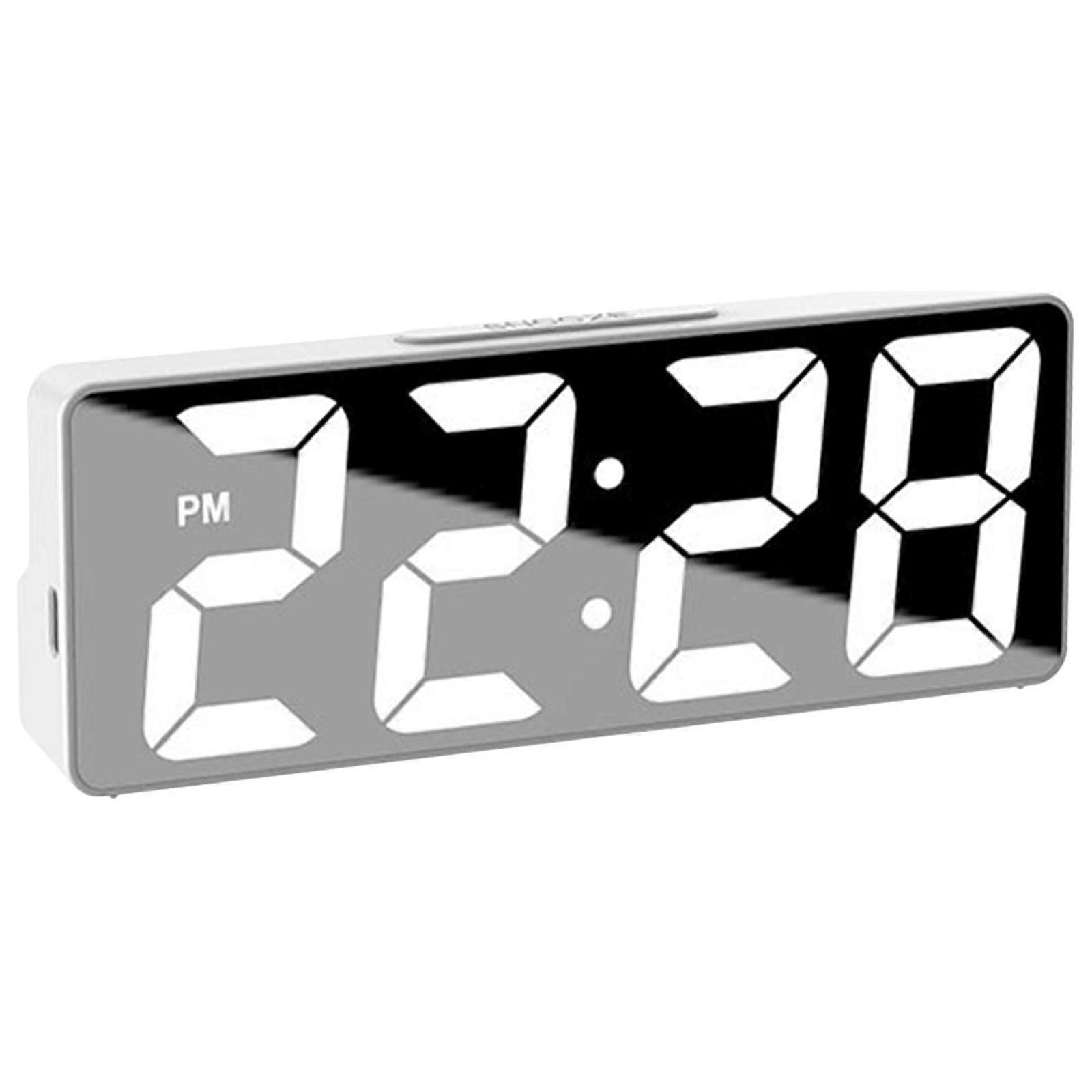 Jacenvly LED Alarm Clock, Large Digital Display, Multi-Alarm, Mirror Finish - Compatible with Bedroom, Office, Kitchen Decor