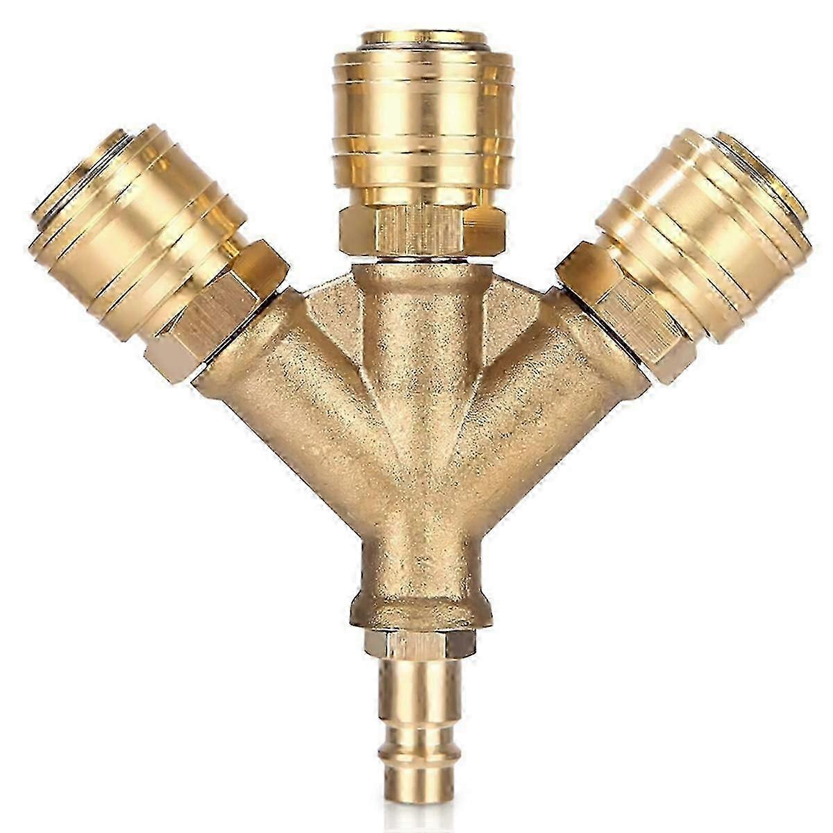 Compressed Air Distributor Triple with 1/4" Couplings, NW 7.2 for Pneumatic Tools