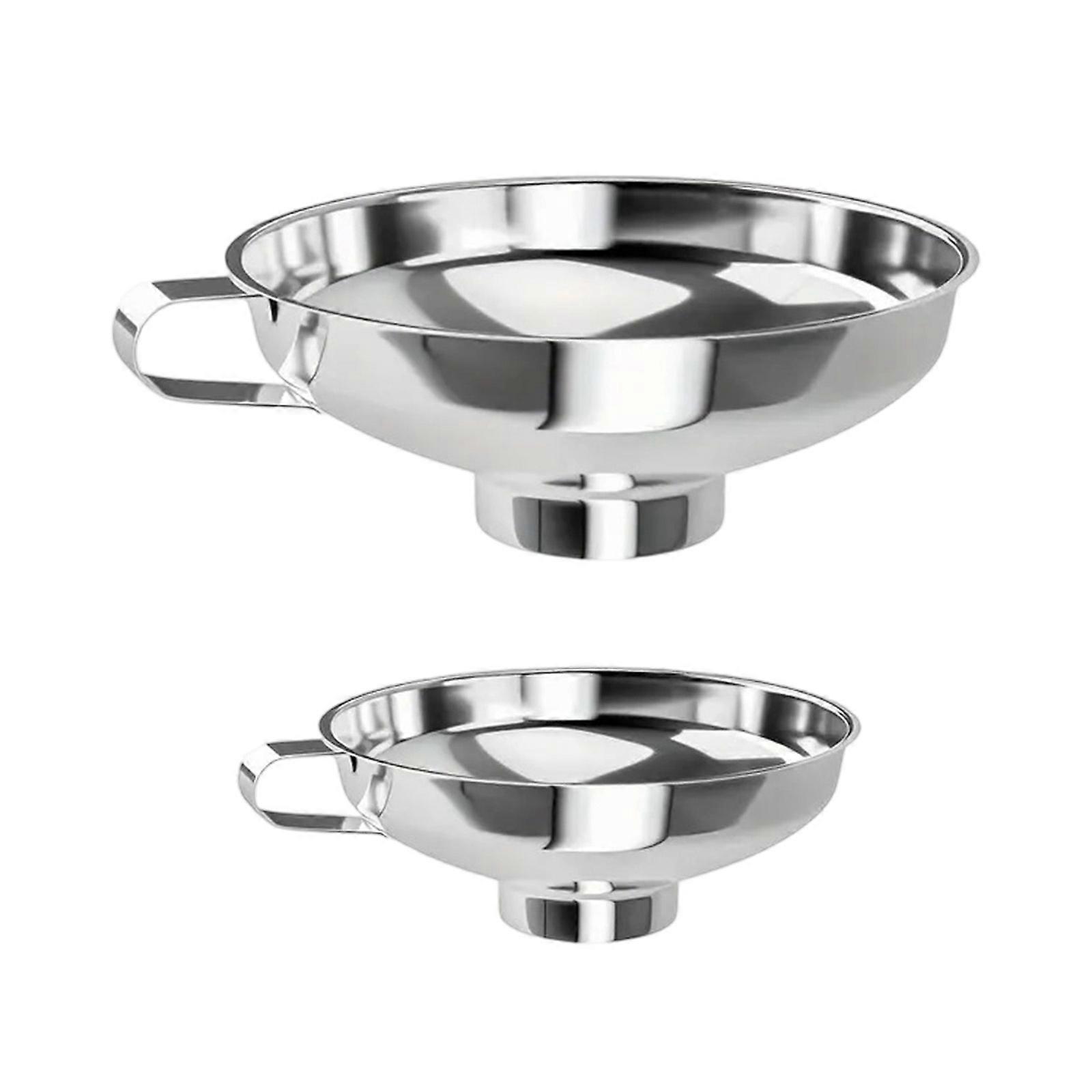 Steel Double Size Wide Mouth Canning Funnel Ergonomic Handle Design For Spices Powders Liquids Filling Bottles Jars Multicolor