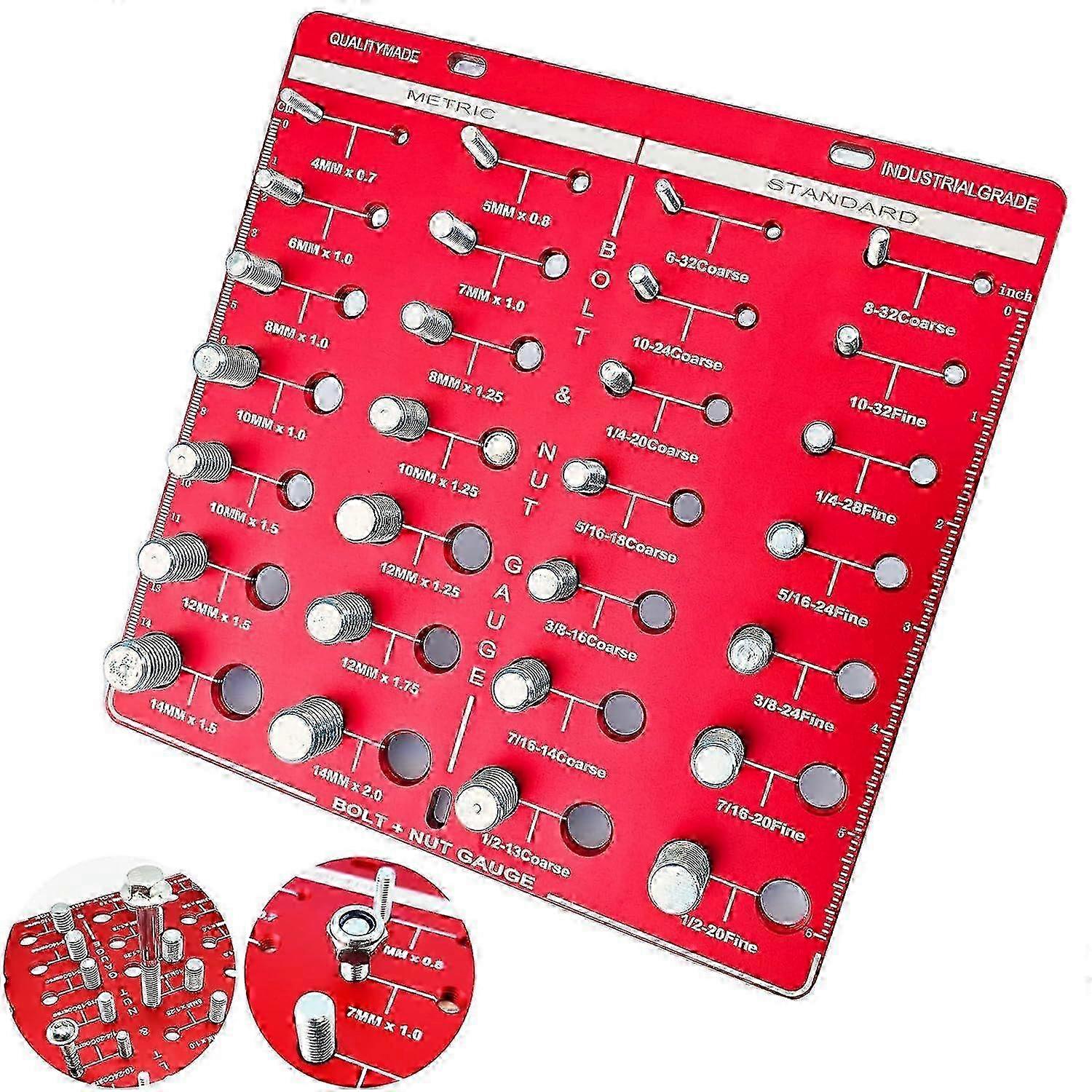 Nut And Bolt Thread Checker 28 /34 Thread Identifier Gauge Inch And Metric Screw