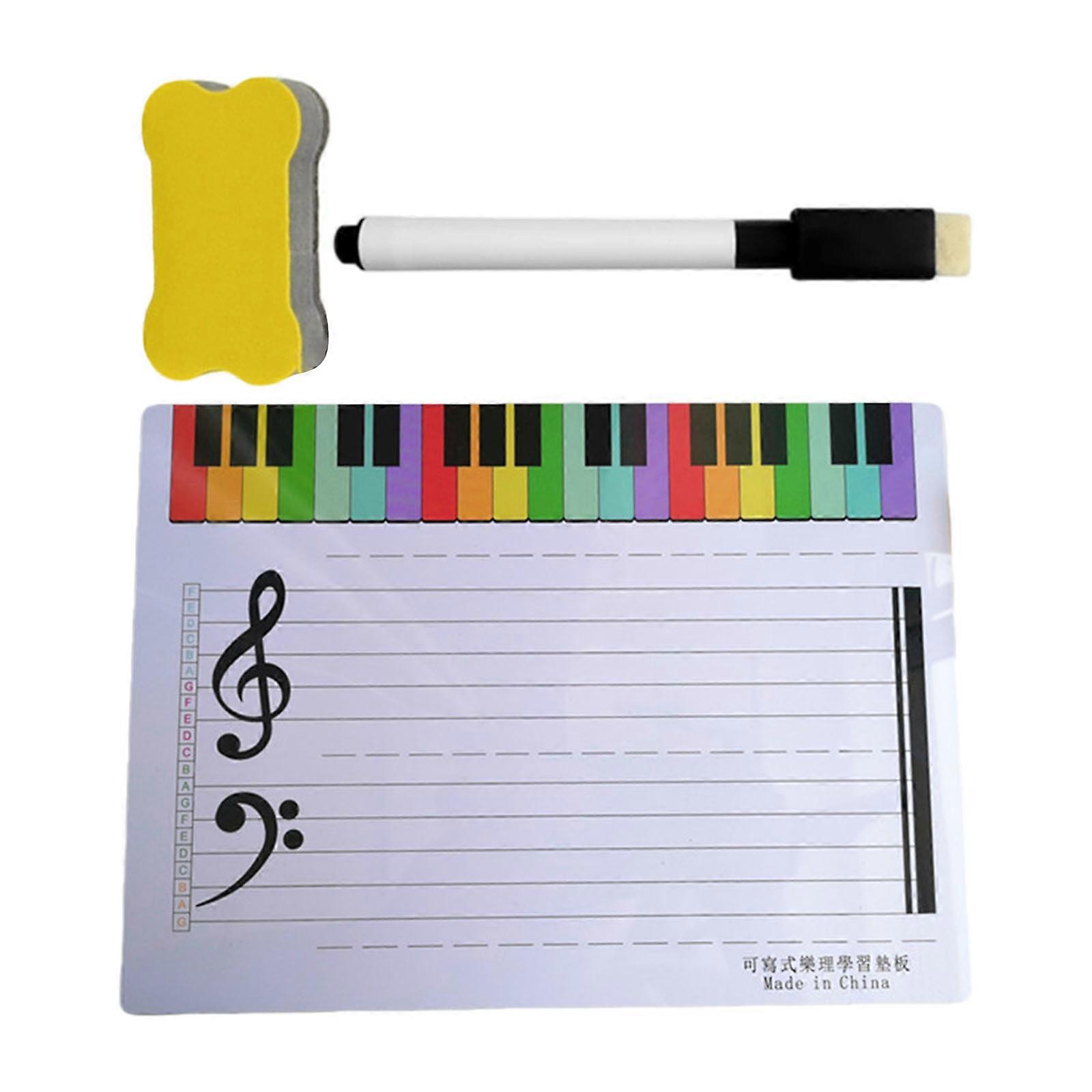 Light Weight Erasable Music Staff Dry Erases Board Compacts Design Scratch Resistant Surfaces For Traveling Instructors Multicolor