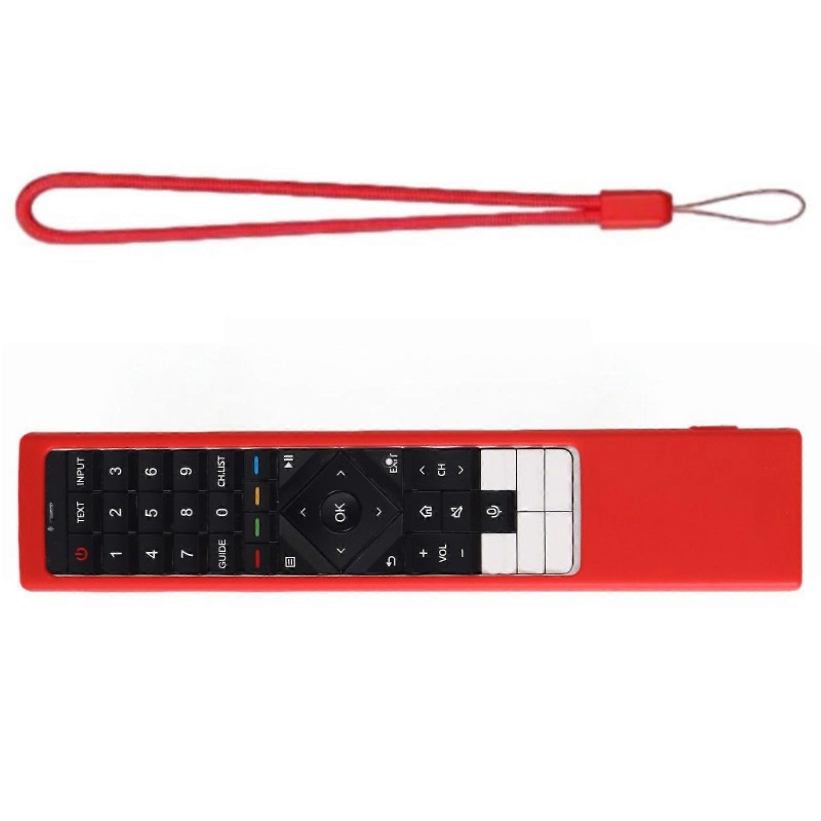 Flexible Remote Control Case Protector Precise Button Cutouts Anti Dust Silicone Cover for ERF6N64H  red