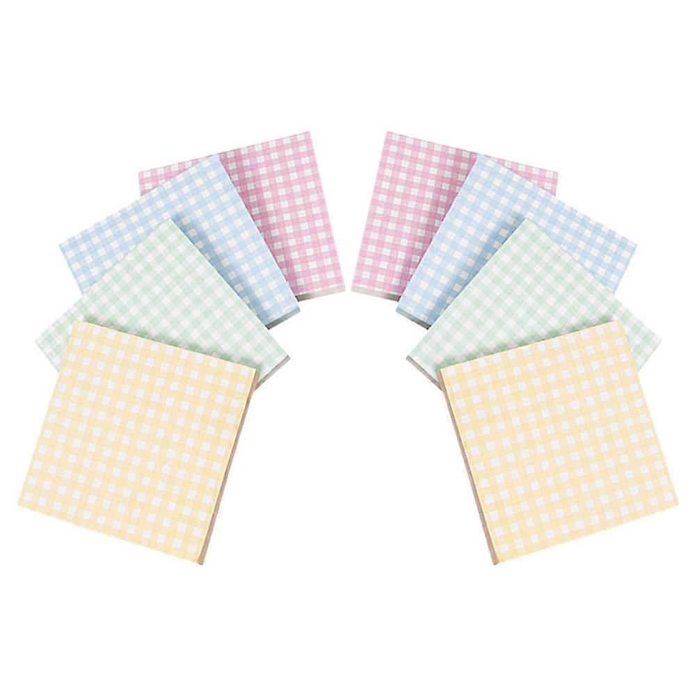 8Pcs Tearable Sticky Memo Pad Square Grid for Daily Use Assorted Colors