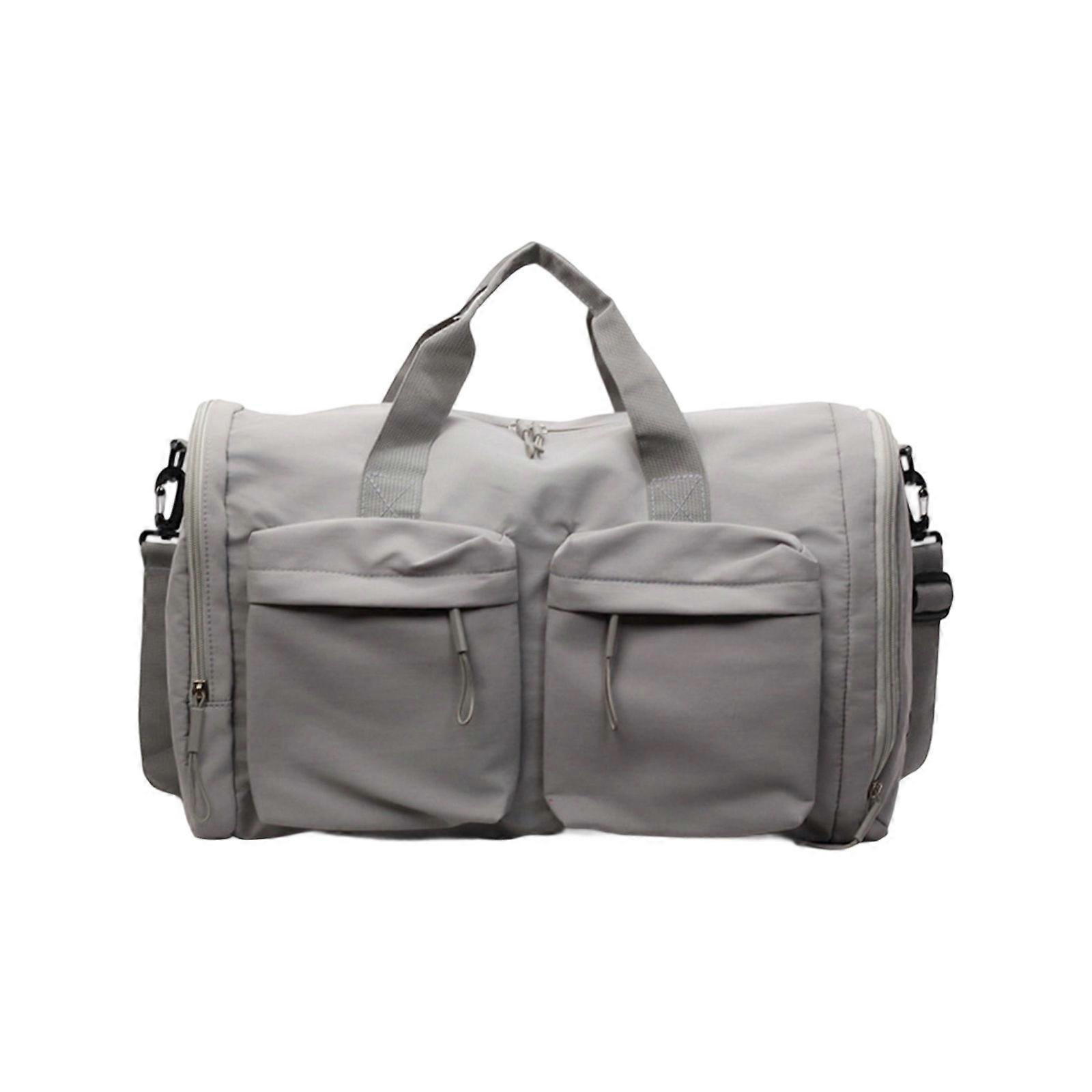 Lightweight Foldable Travel Bags Multi Functional Carry On Luggage with Separate Compartments for Essential  Gray