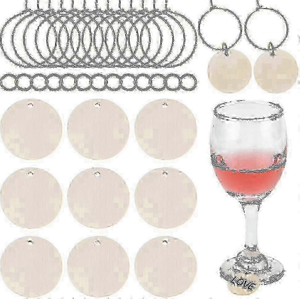 30 Stück Weinglasmarkierer mit Messingringen und Biegeringen