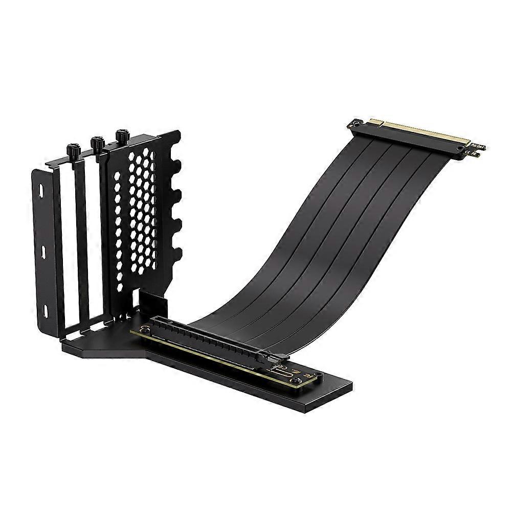L-Z3 GPU Vertical Mounting Bracket Kit, PCIe 4.0 X16 Riser Cable 200mm, Graphics Card Steering Mounting Bracket Black
