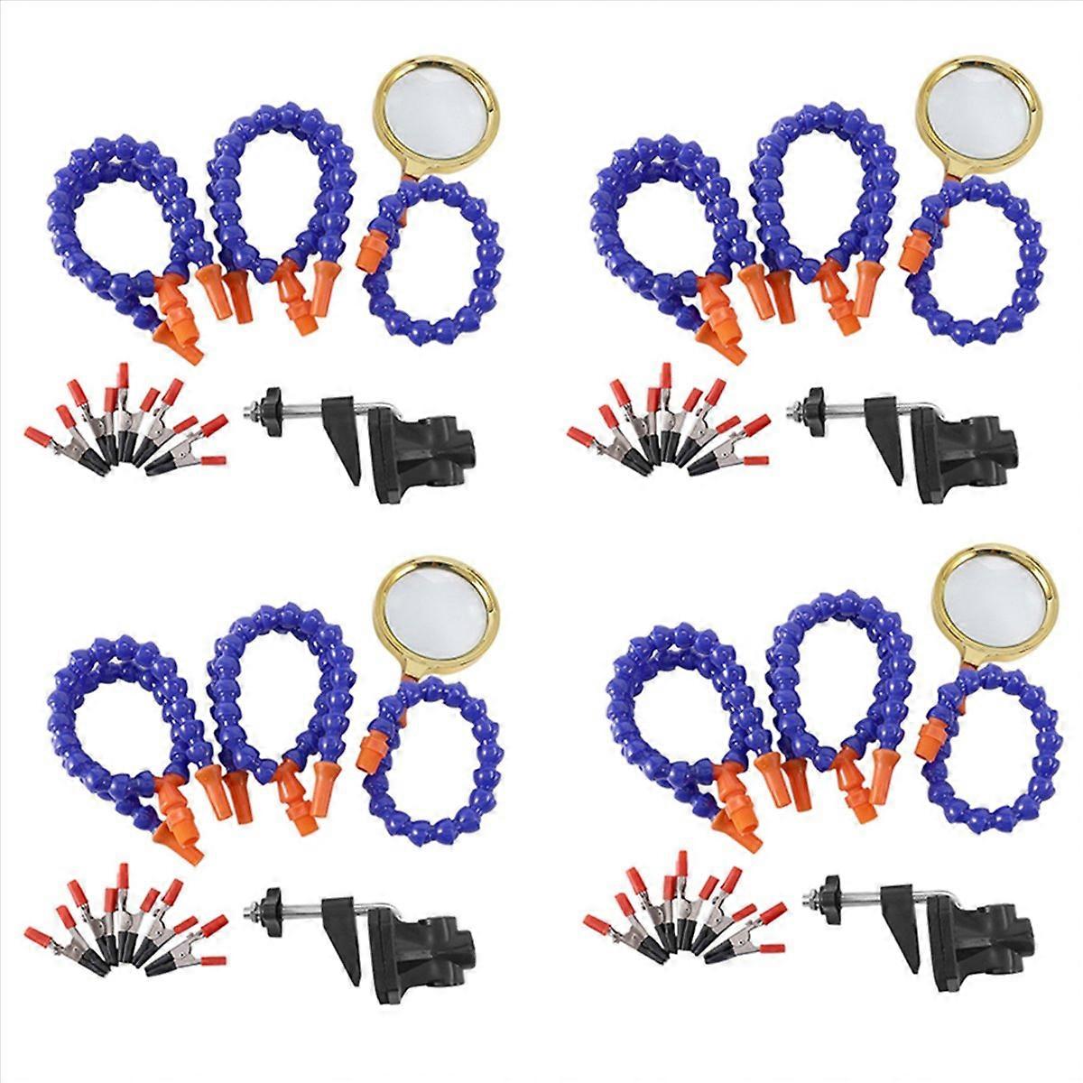 Bench Vise Table Clamp Soldering Station with 20Pc Flexible Arms Soldering Iron Holder Pcb Welding T
