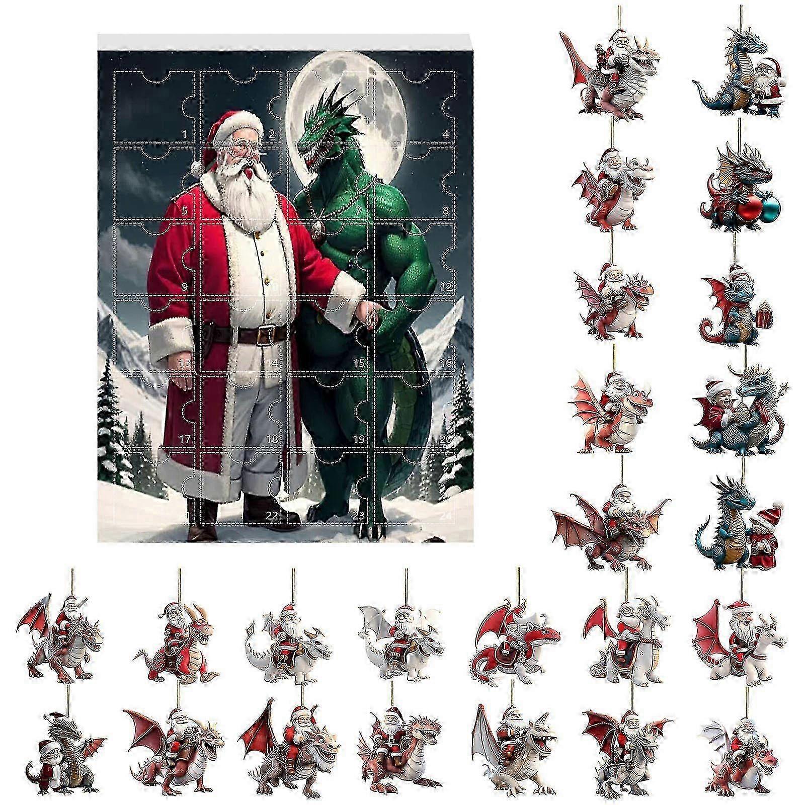 Adventskalender mit Dinosaurier-Motiv zur Weihnachtsbaumdekoration