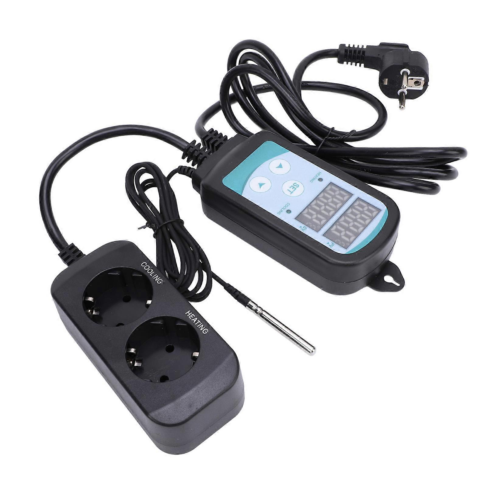 Digital Display Dual Stage Temperature Controller for Reptiles Aquarium (Heating & Cooling)