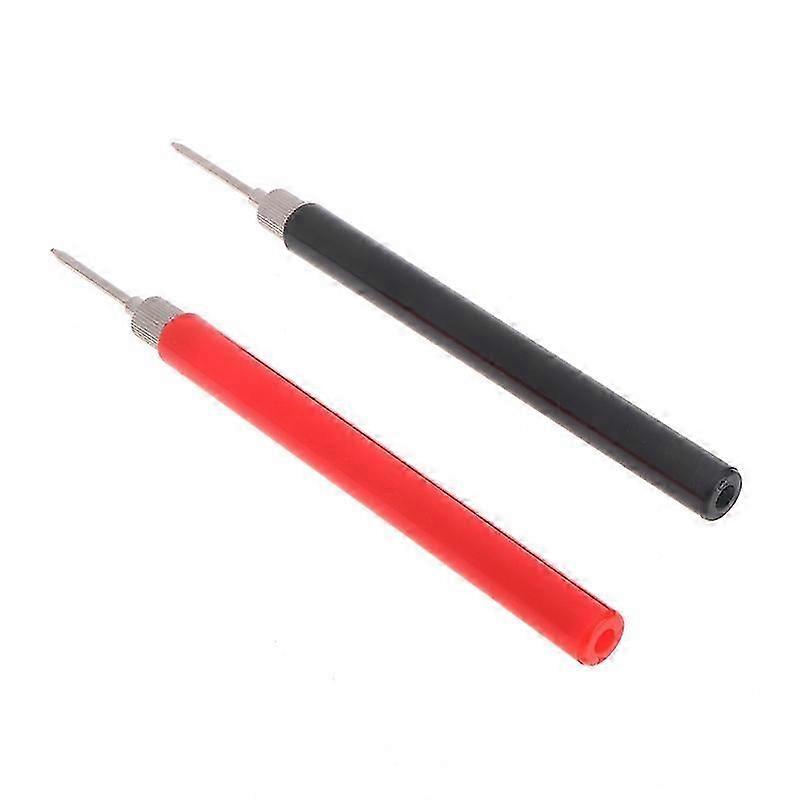 2 Pieces Insulated Test Meter Probe Spring Test Probe Hook Wire Connector