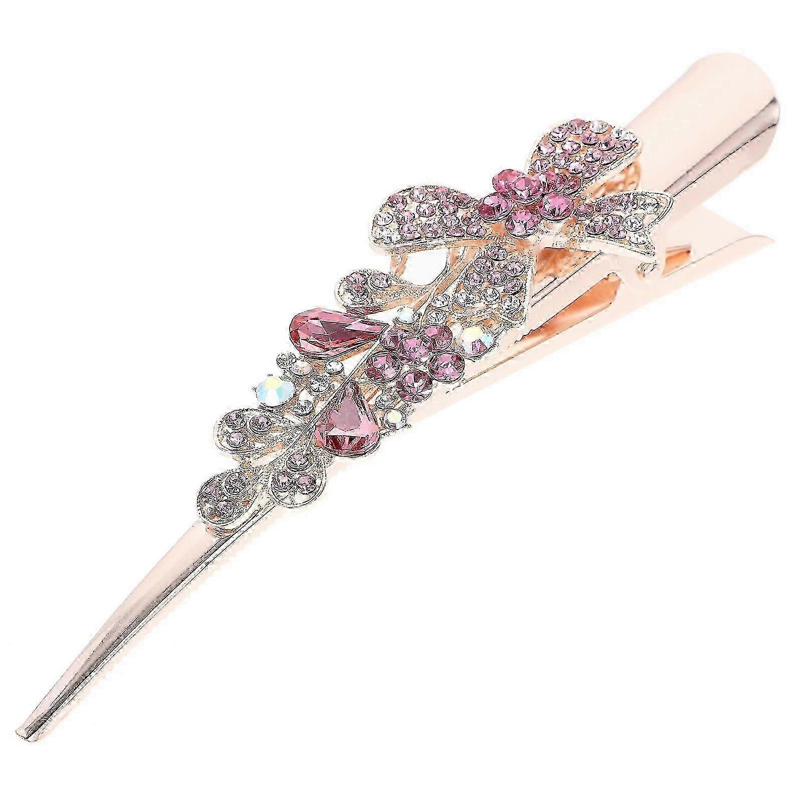 קליפים לשיער למבוגרים קריסטל ברווז שיער ורוד 13x3x3 ס"מ נשים אביזר נוצץ