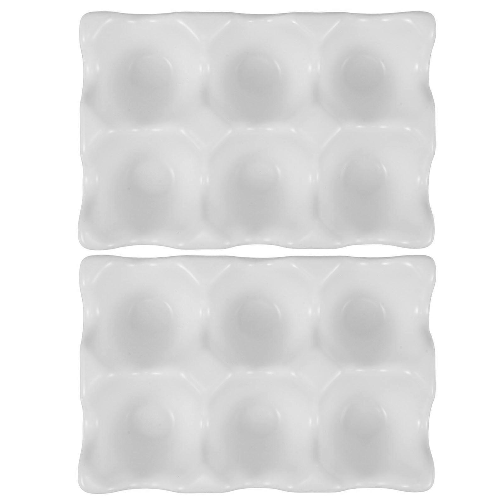 Multi Functional Ceramic Egg Holder for Fridge Space Saving  Egg Container Easy to Clean Egg Tray for Kitchen Refrigerator Egg Saving Tray