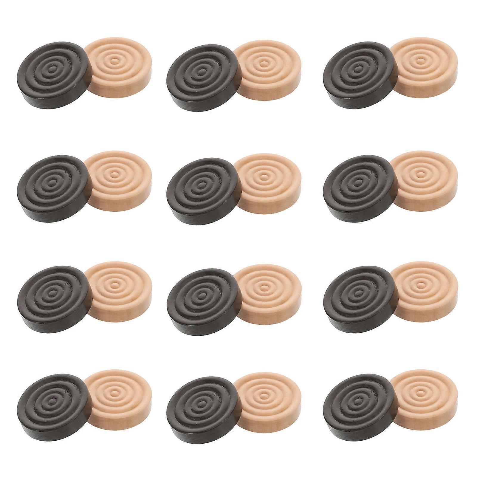 Wooden Set Round Threaded Pieces for Game 24Pcs