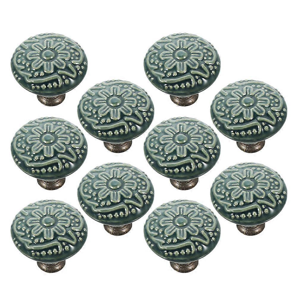 Cabinet Door Pulling Handle Round Ceramic Assorted Color for Kitchen 10Pcs