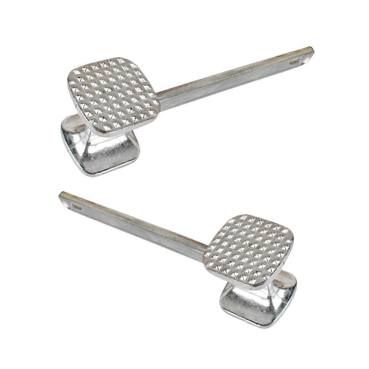 2 Pcs DualSided Meat Tenderizer Hammer with Ergonomic Grip for Tenderizing and Flattening Meat