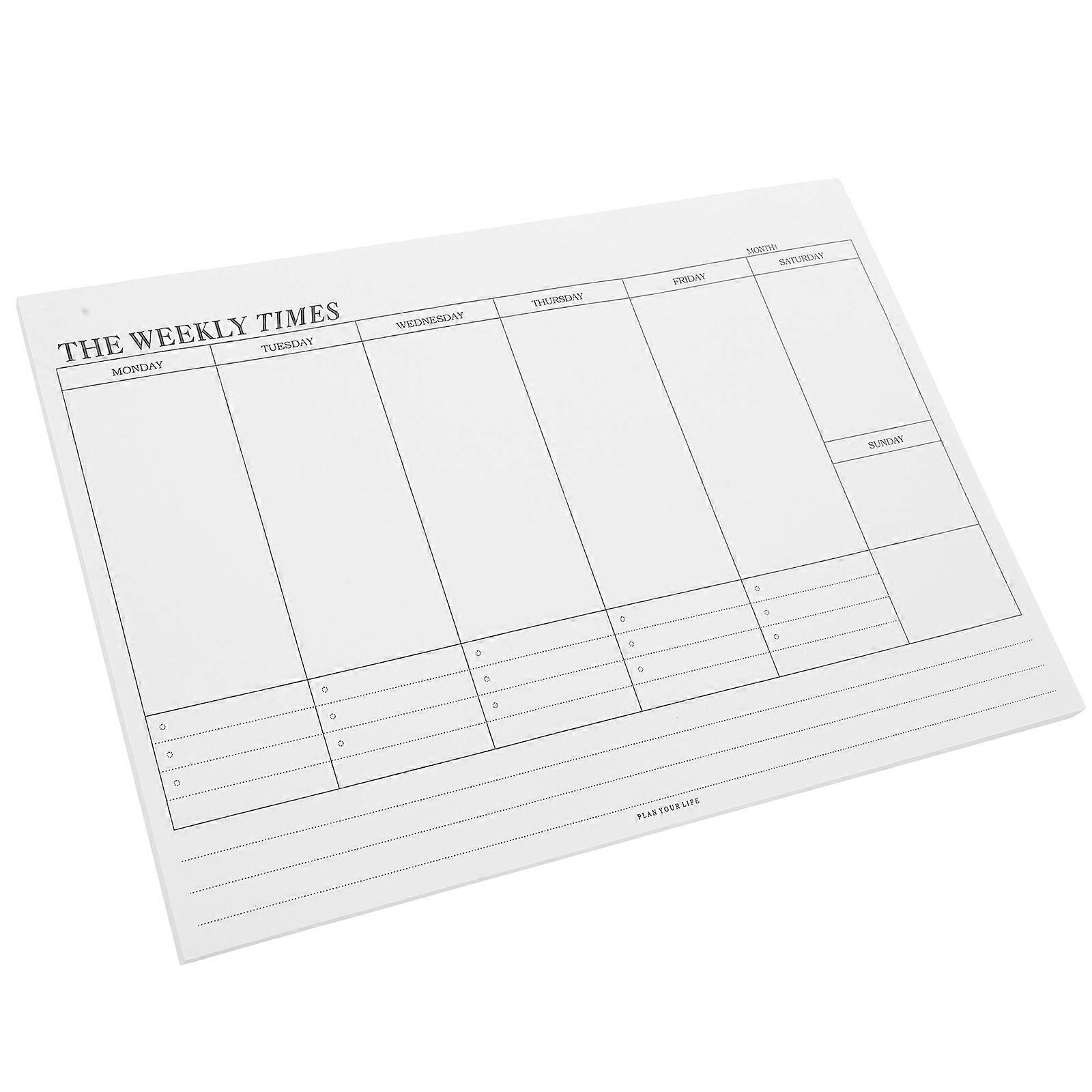 Weekly Notepad Planner for Schedule with Tear Off Sheets White Paper