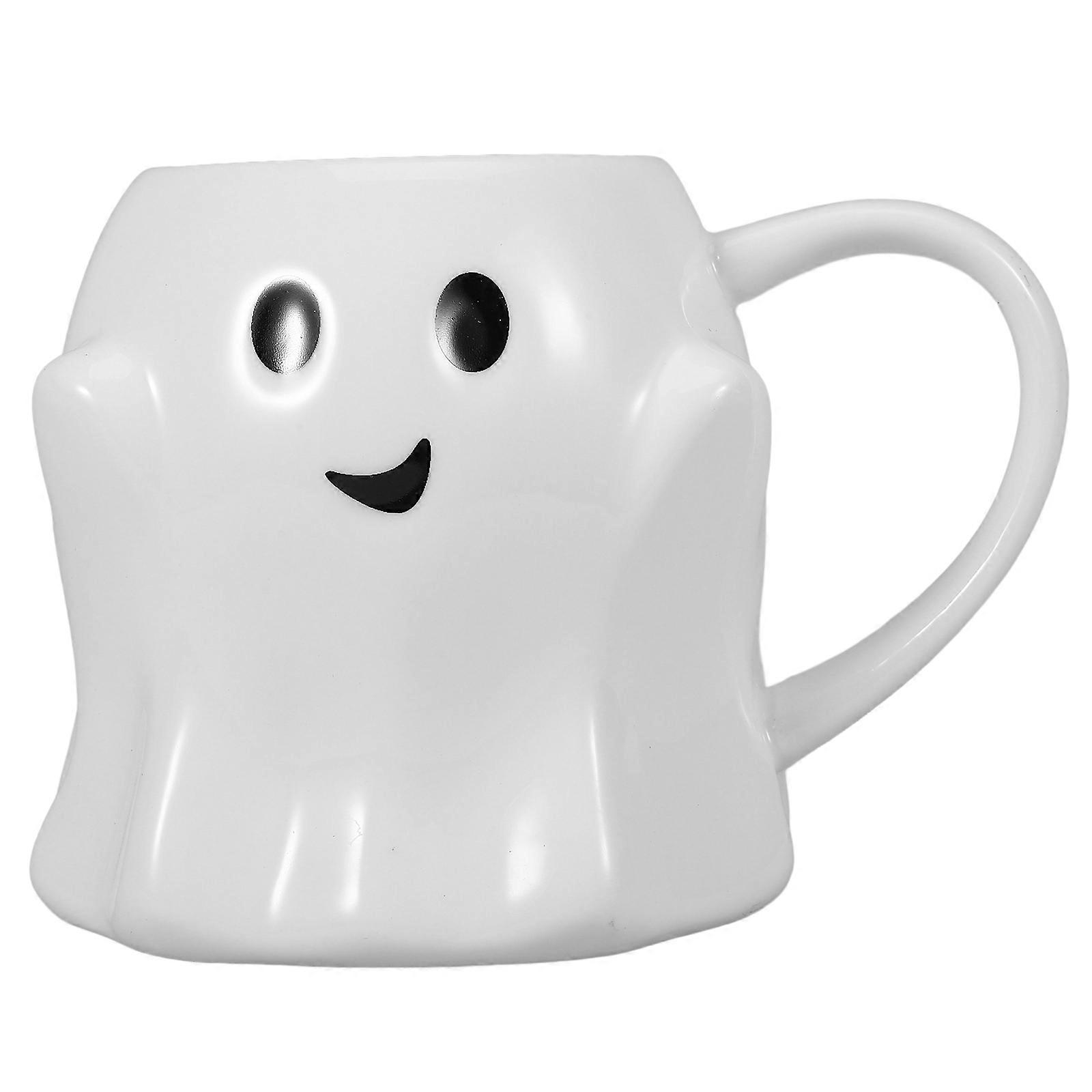White Ghost Water Mug Coffee Ceramic Mug for Milk One Piece
