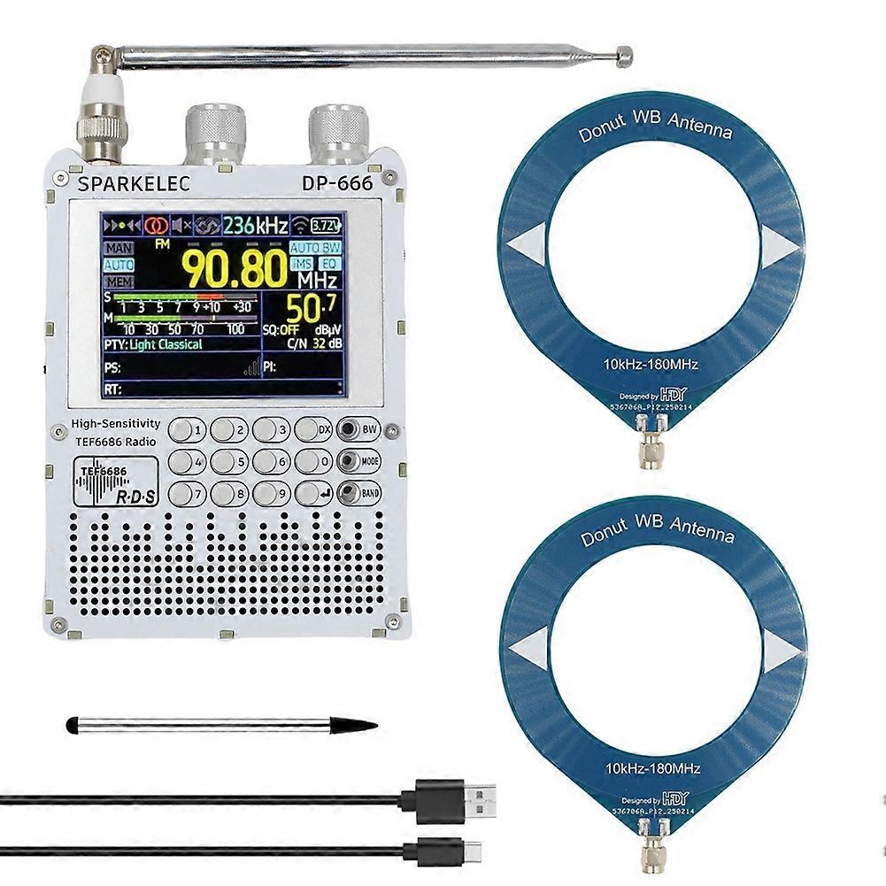 TEF6686 Radio DP-666 Full Band FM/LW/MW/SW Shortwave High Sensitivity Radio ESP32 RDS 2.8 Inch IPS Touch Screen