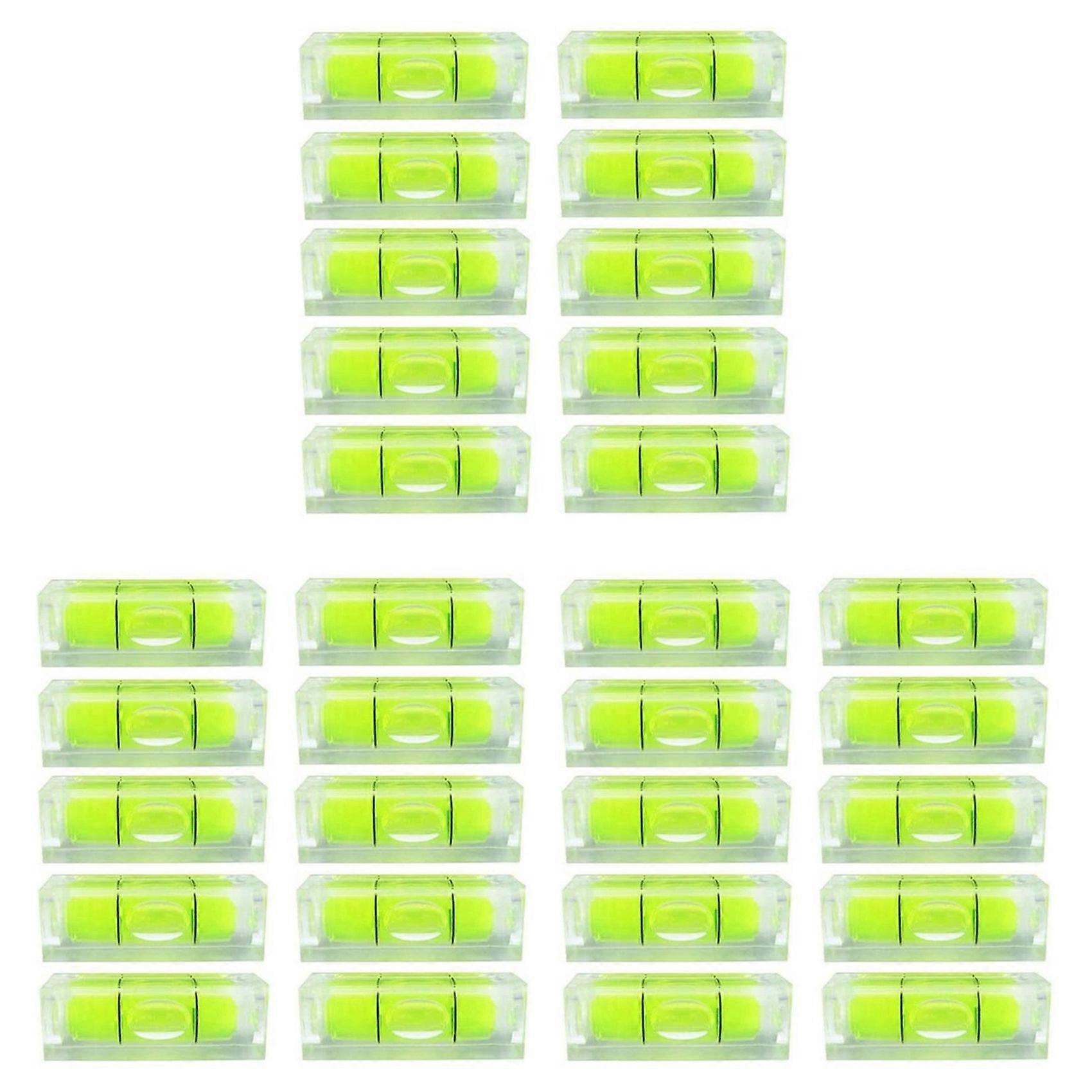 30Pcs Mini Bubble Spirit Level 10X10X29mm Square Levels for Wall Frames Art Displays Picture Hanging RV Tripod Measuring