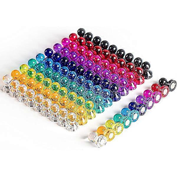 100 pcs push button magnets, fridge magnets with 10 different colors, multifunctional small round magnets for refrigerator, whiteboard, whiteboard