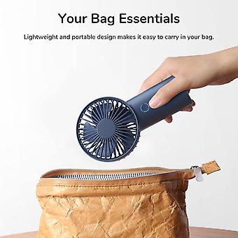 Mini Ventilateur Portable Bleu - Pour Voiture, Sac à Main Ou Poche, 3 Vitesses, Sur Batterie