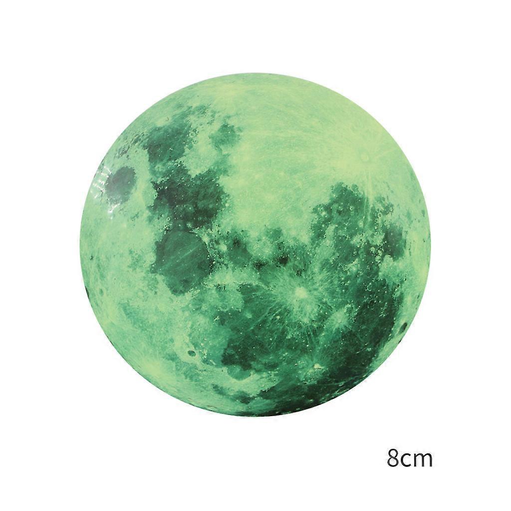 1pc Luminous Sticker Moon Star Dot Creative Fluorescent Wall Sticker Removable (Green 8cm)