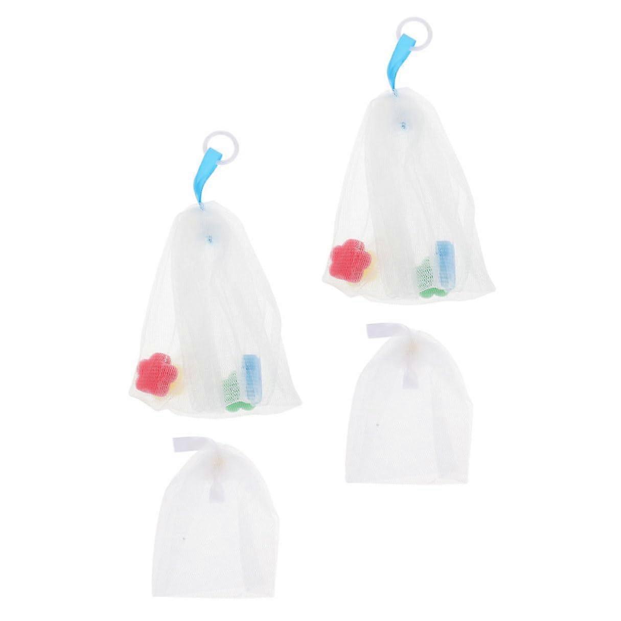 4pcs Soap Foaming Net Mesh Bags for Quick Rich Lather Face Cleansing and Handmade Soap