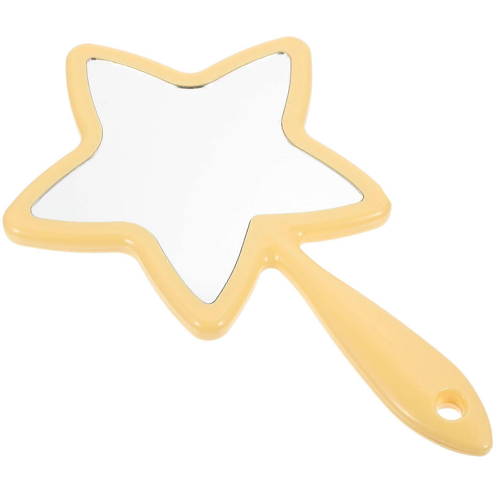 Portable Pink Handhold Mirror for Makeup 5Pcs Modeling Set