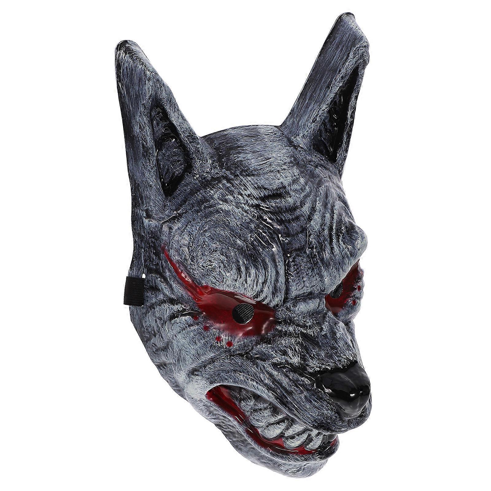 Creative Halloween Mask Wolf Design Mask for Decoration Plastic Grey
