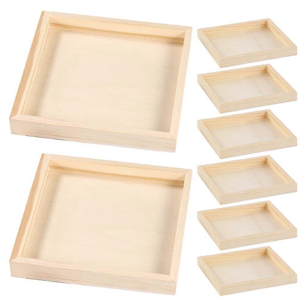 Block Puzzles Tray Wooden Puzzle Sorting Organizer for Storage 8Pcs Set