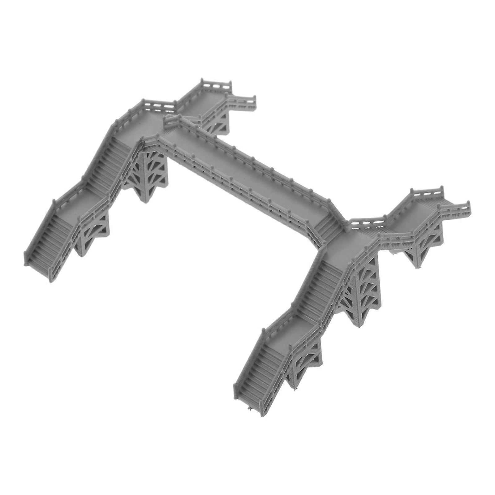 Grey Plastic Footbridge Model for DIY Railway Layout and Sand Table Decor with Precision Craftsmanship