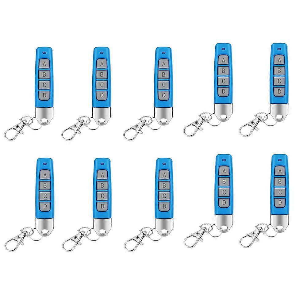 10pcs 433MHz Remote Control Compact Wireless Duplicator for Garage Doors Gates Systems Universal Compatibility Blue