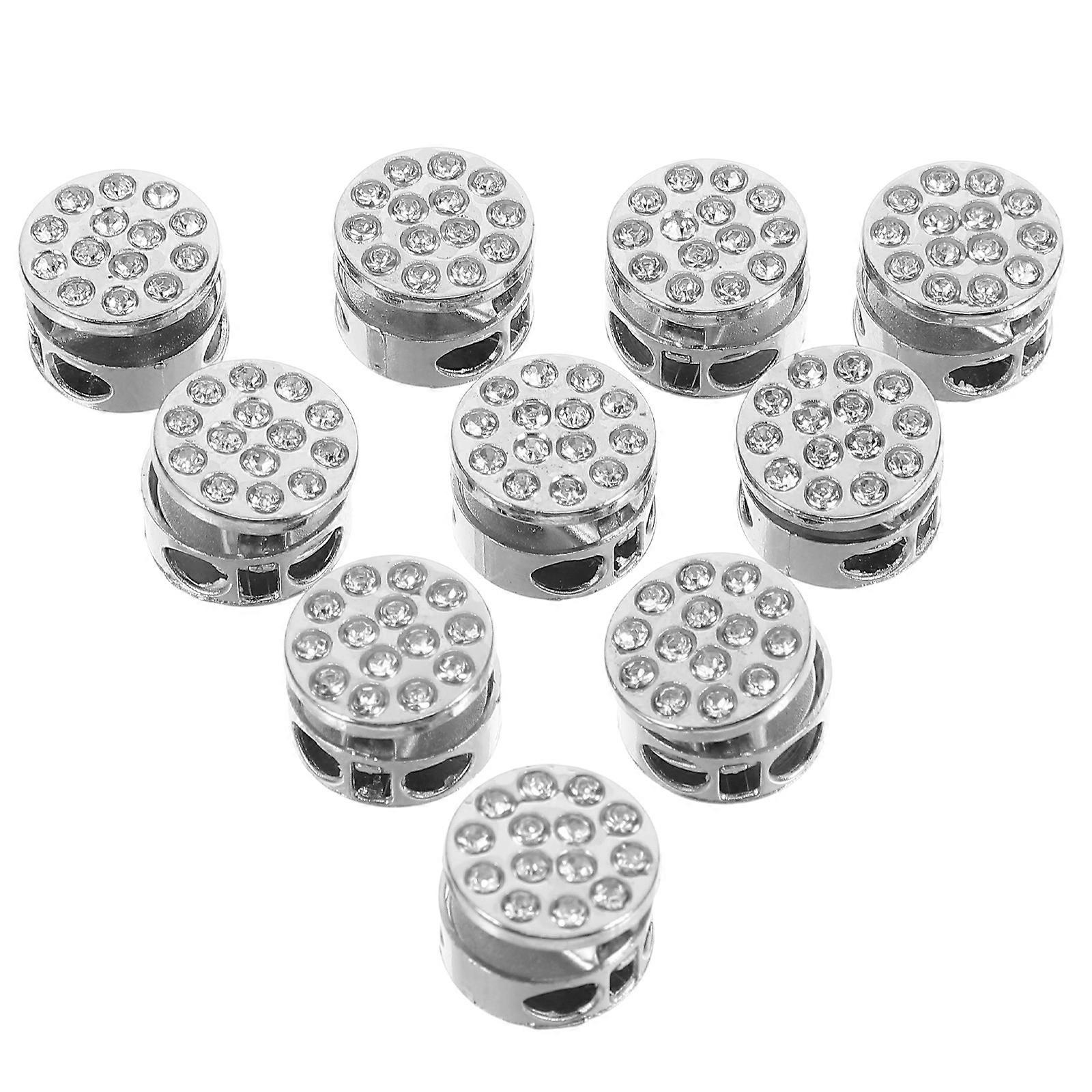 Spring Fastener Cord Lock Double Hole Metal Toggle Stoppers Daily Use 10Pcs
