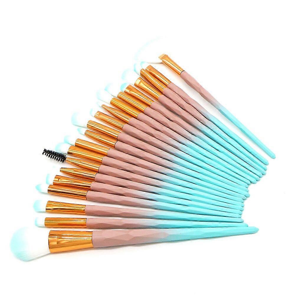 Ensemble de pinceaux de maquillage professionnels, 20 pi��ces, avec nouvelles poign��es d��grad��es, poils synth��tiques doux, poudre libre, fard