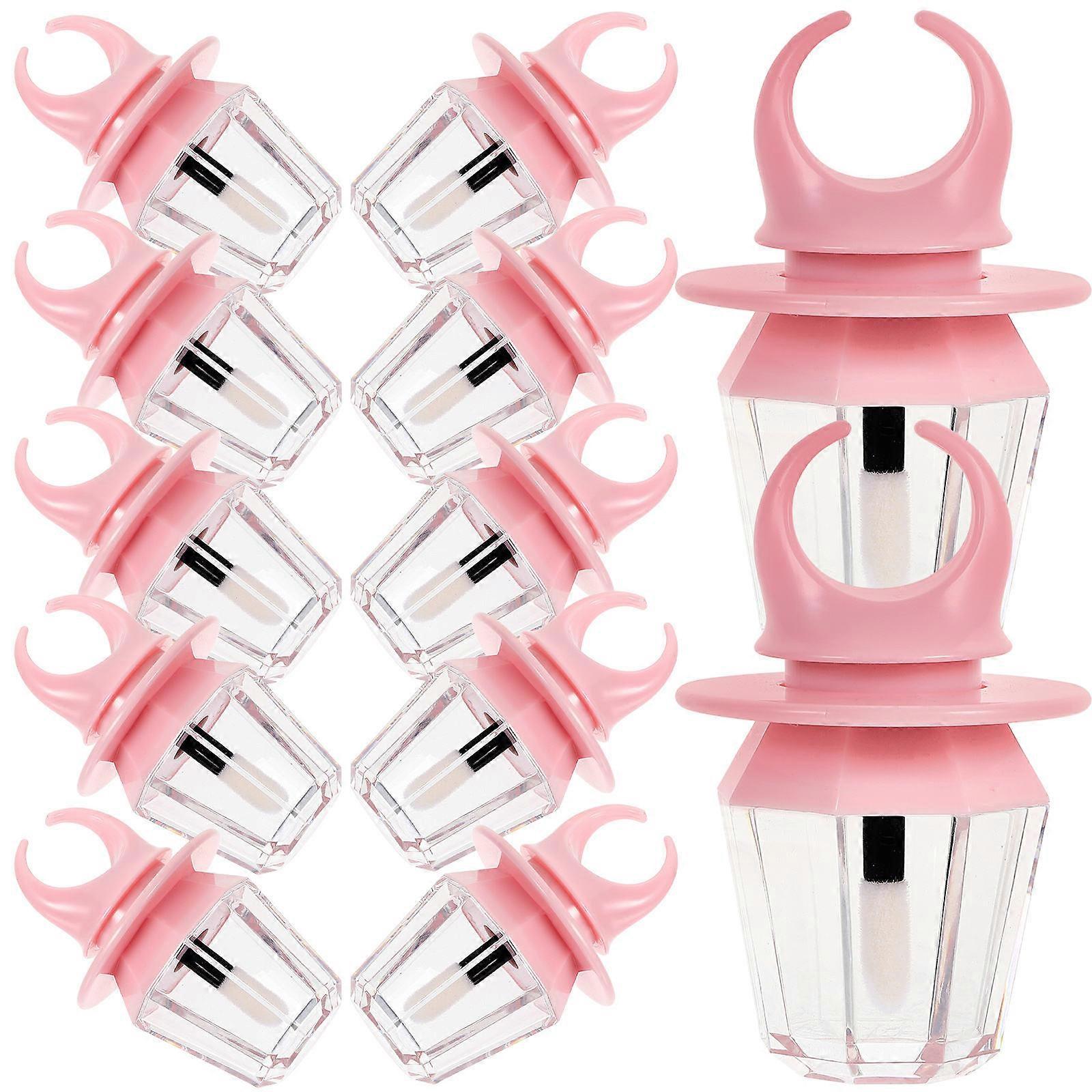 Lip Balm Tubes Empty for DIY Lip Gloss Making 48Pcs Pink Plastic